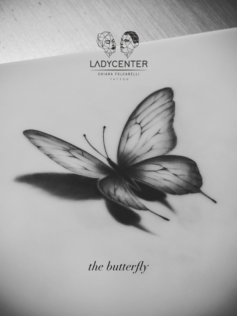 tattoo farfalla batterfly realistico 3d